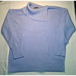 Style‎ & Co Women's PXL Lavender Pullover Sweater Ribbed Knit Asymmetrical Neck